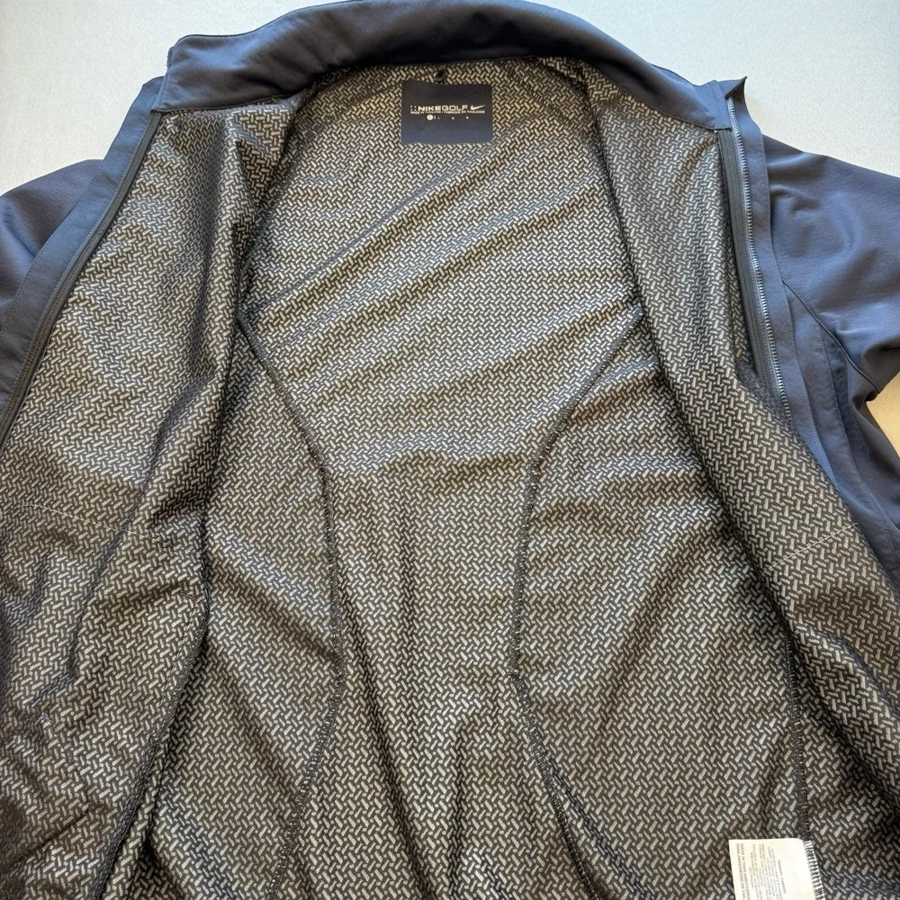 Nike Tour Golf Jacket Men's Large Lightweight Blue Full‎ Zip Pockets